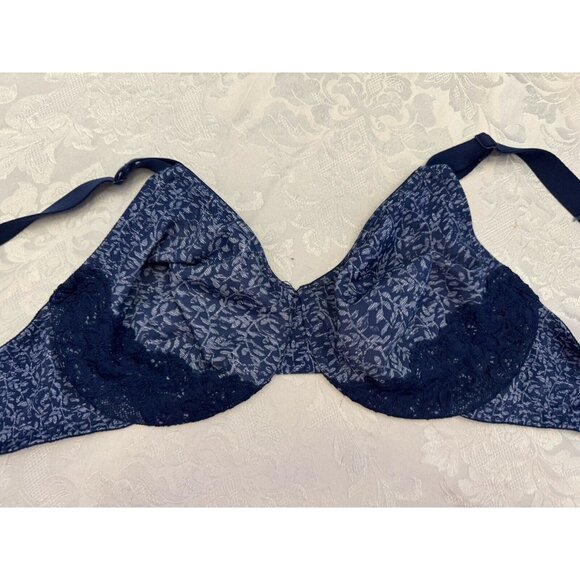 Warner’s 38D Signature Support Blue Floral Lace Underwire Bra 05001X‎ - Picture 5 of 8